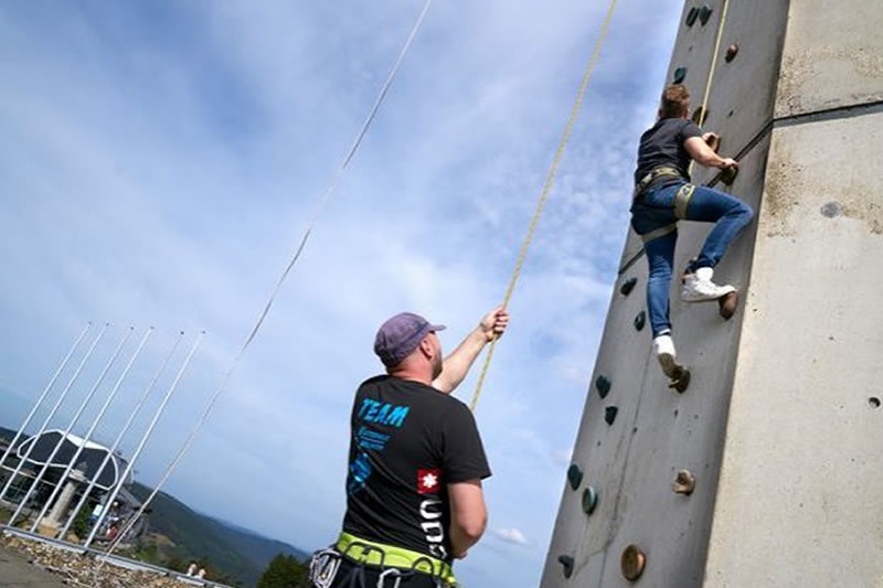 Klettern am Hochheideturm Start